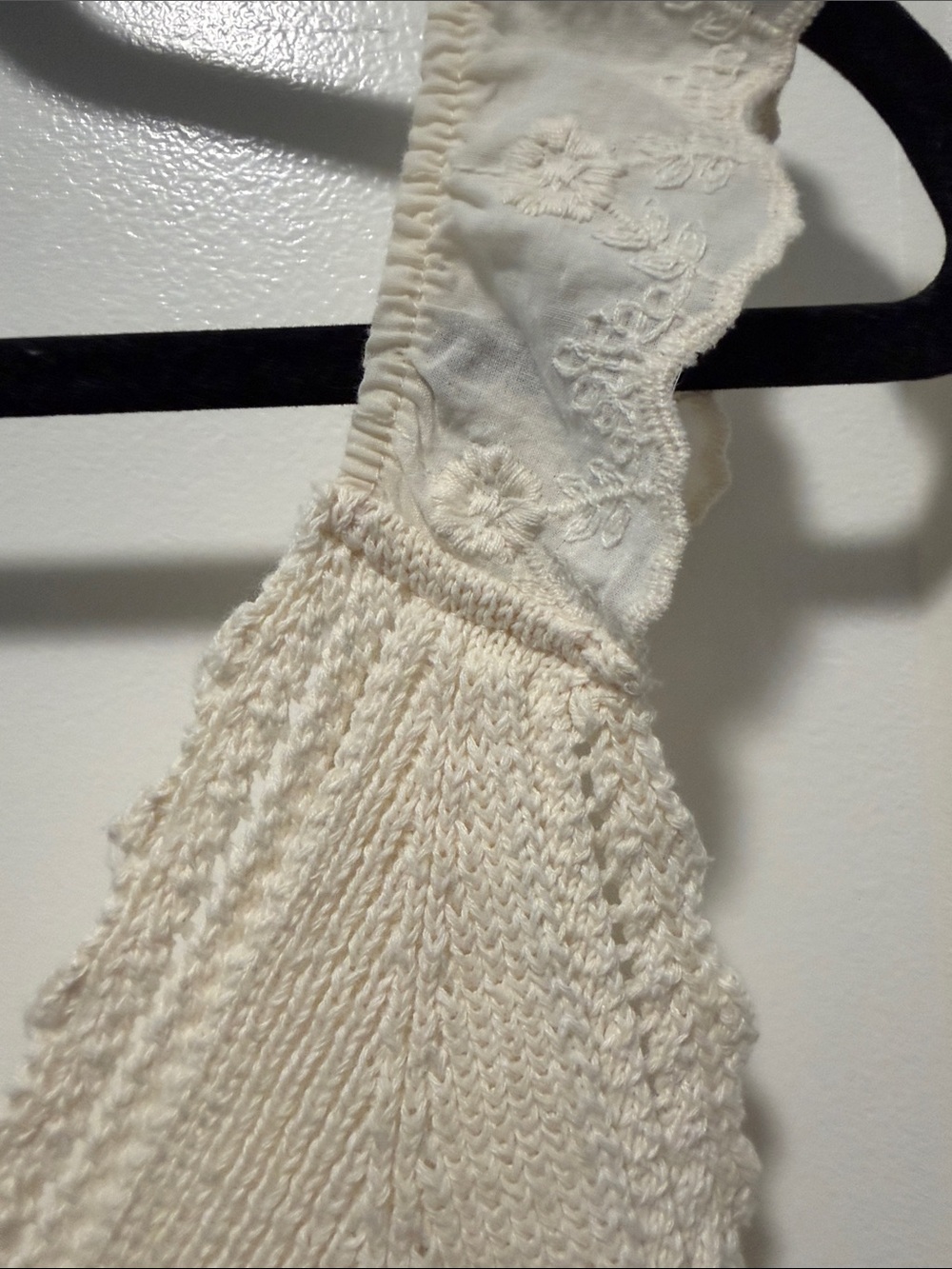 Zara Cream Crochet & Knit Tie-Front Tank - Picture 9 of 13